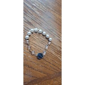 White And moonlight Blue Bracelet Partially Stretchy